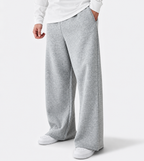 Wide-Leg Sweatpants Light Gray