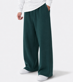 Wide-Leg Sweatpants Dark Green