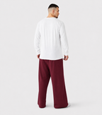 Wide-Leg Sweatpants Burgundy
