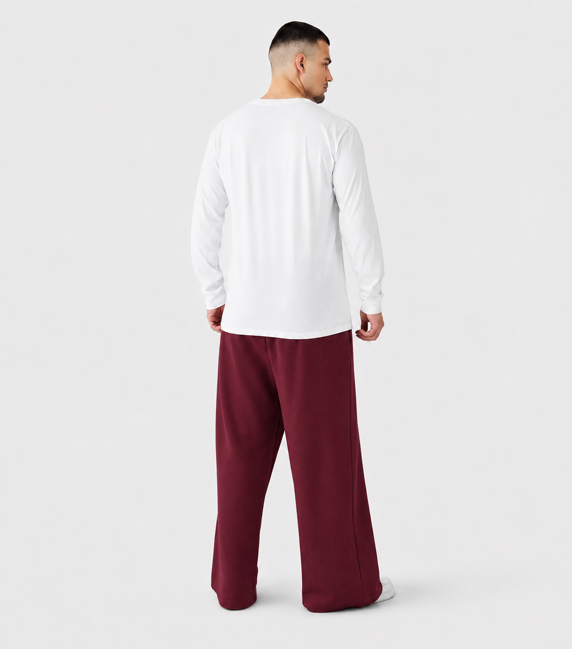 Wide-Leg Sweatpants Burgundy