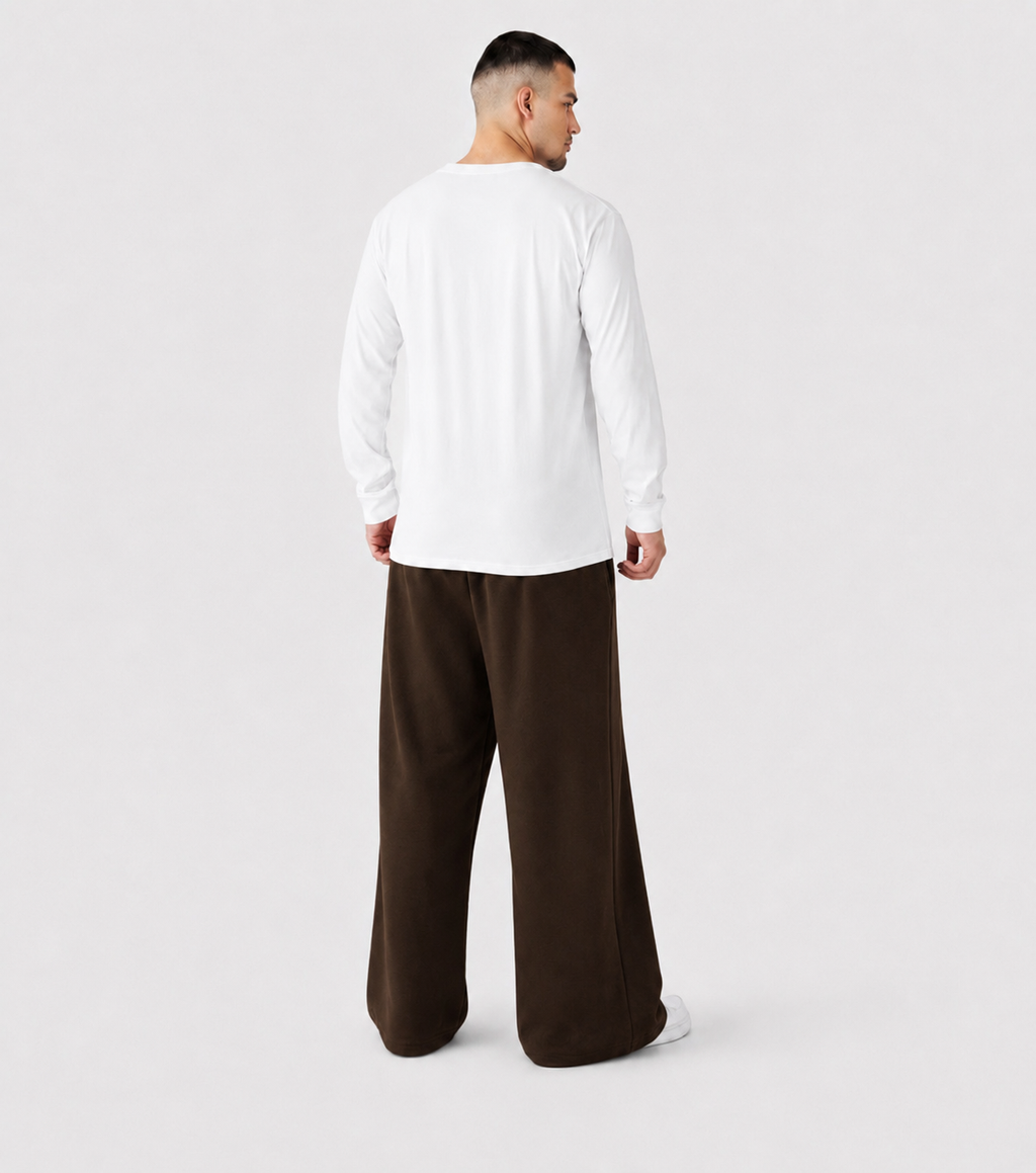 Wide-Leg Sweatpants Brown