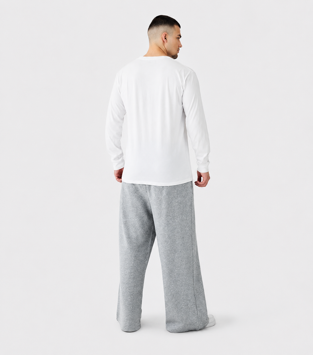 Wide-Leg Sweatpants Light Gray