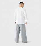 Wide-Leg Sweatpants Light Gray