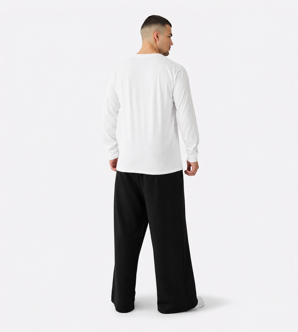Wide-Leg Sweatpants Black