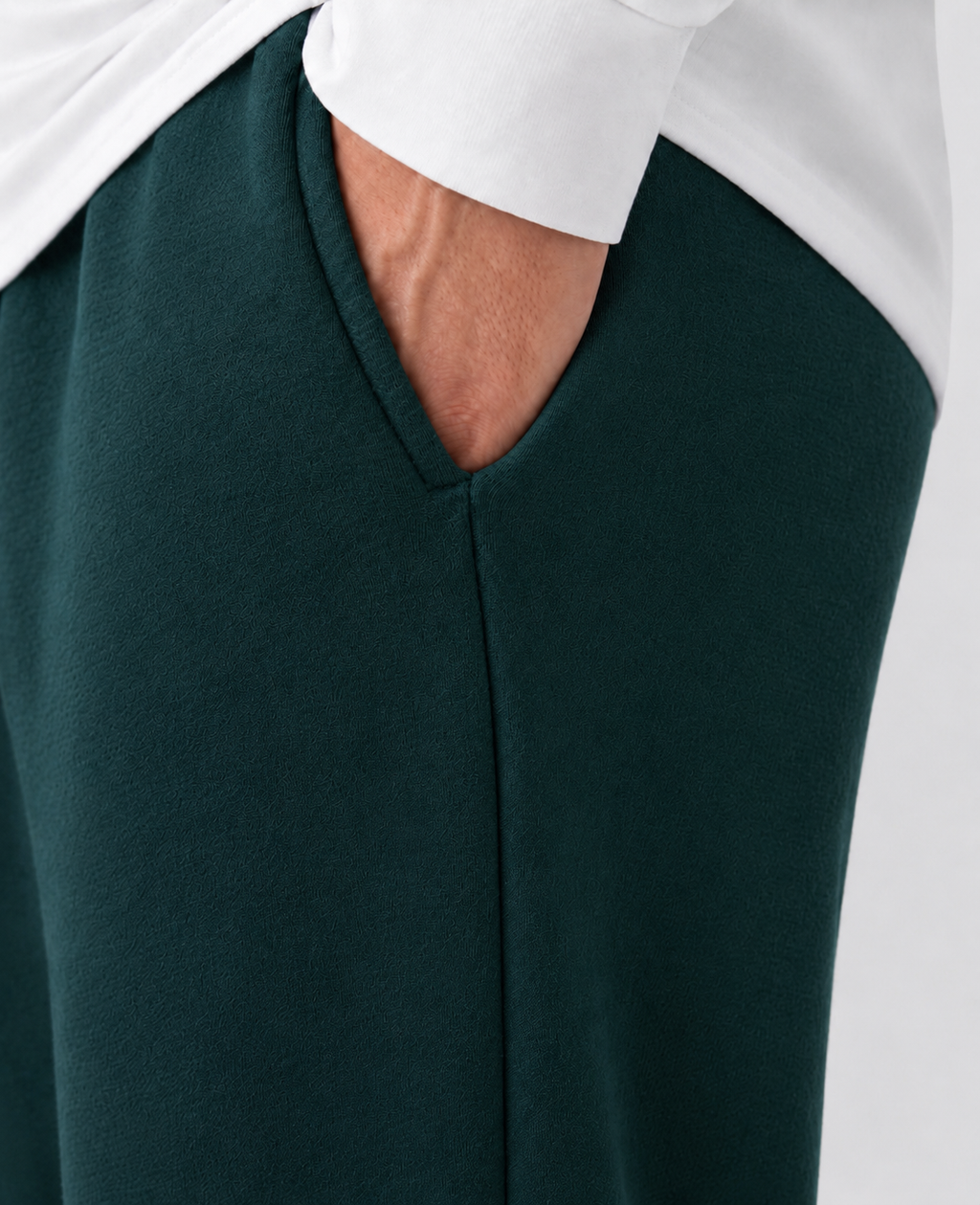 Wide-Leg Sweatpants Dark Green