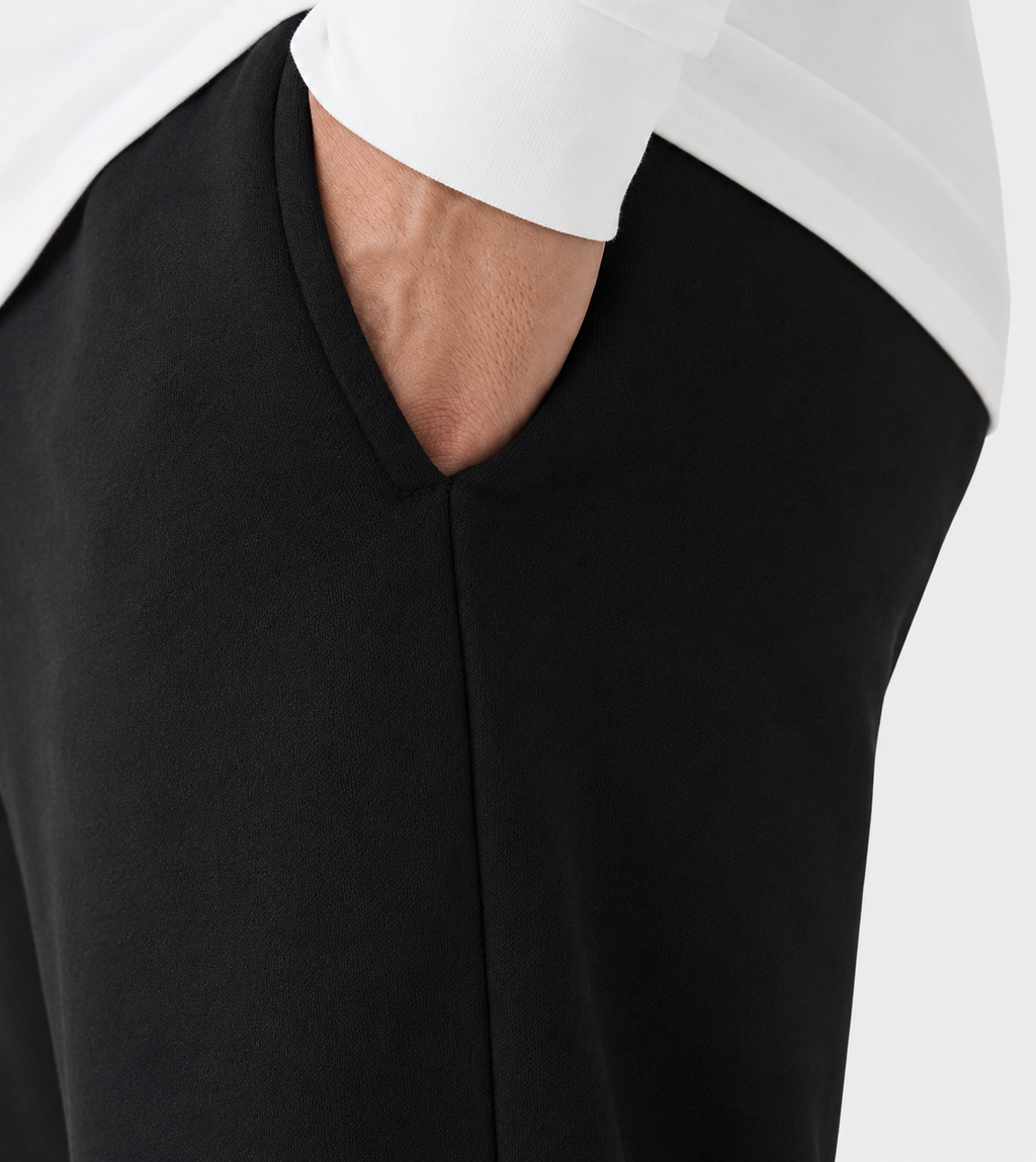 Wide-Leg Sweatpants Black